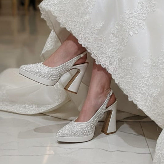 12cm Bridal Platform Block Heels Lebanon | Wedding & Special Events