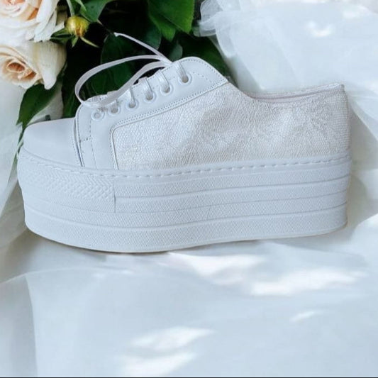 White Bridal platform sneakers