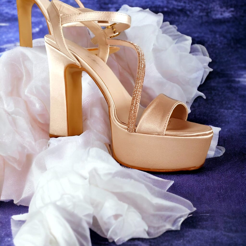 TSSG 12-13cm Tan Rose Gold Bridal Sandals Beirut Lebanon | White Lily Brides