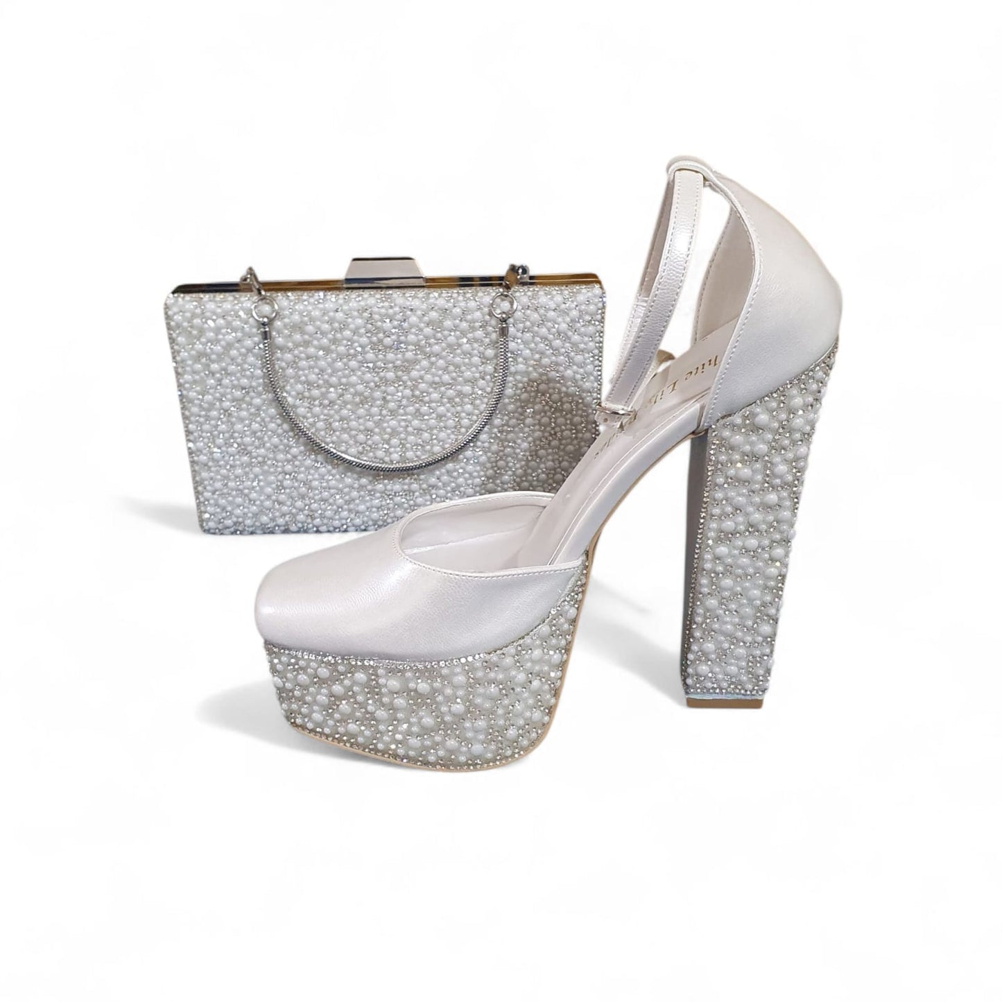 Pearl Bridal Clutch (19x14x19)cm Pearl White Elegant Handbag