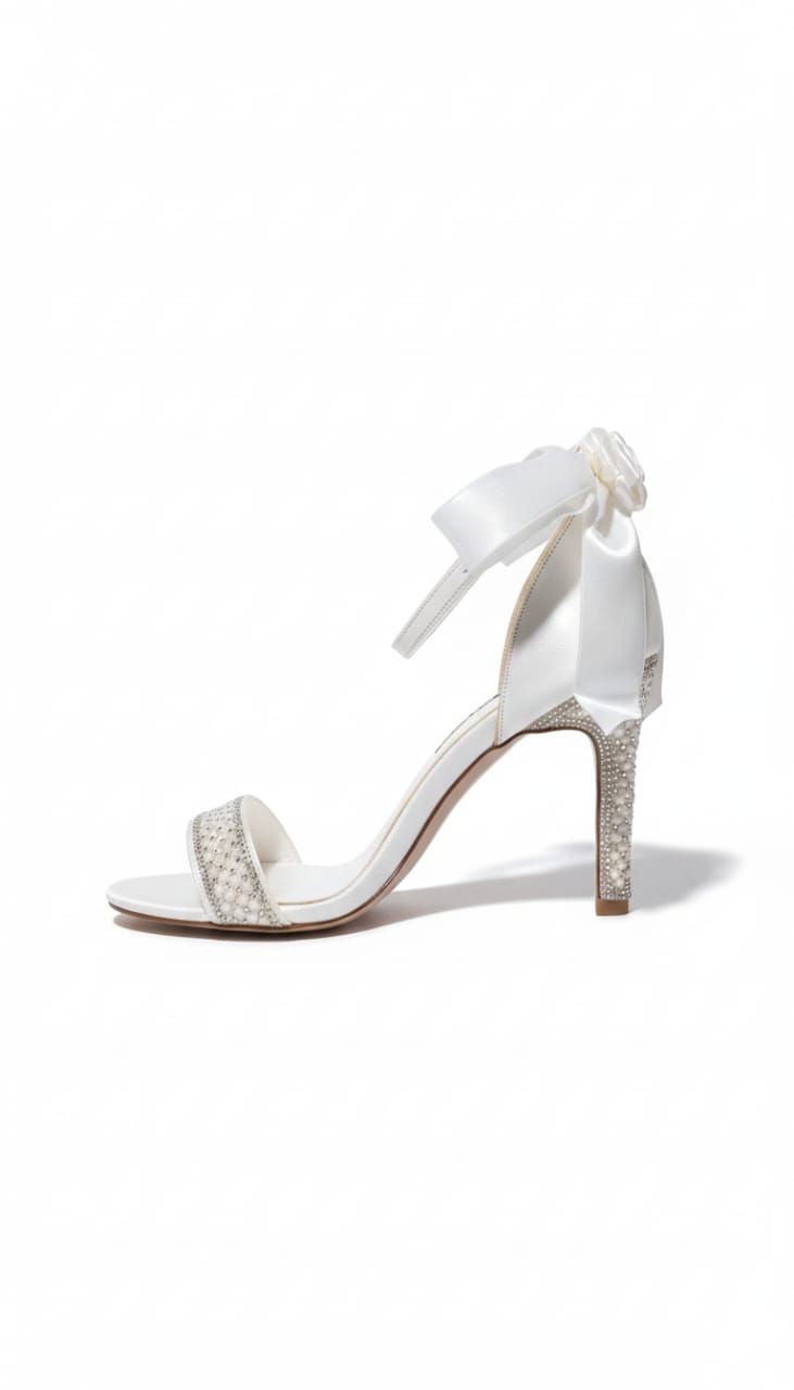 10 cm Bridal Wedding Heels Lebanon – Pearl Bow Sandals M-F