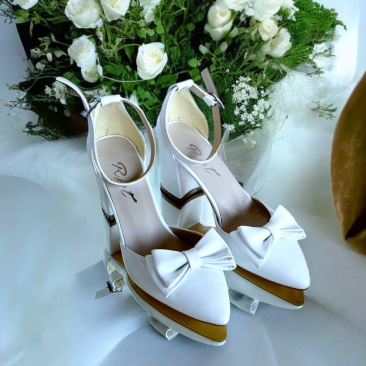 White Bridal Shoes white flowers in Beirut Lebaon