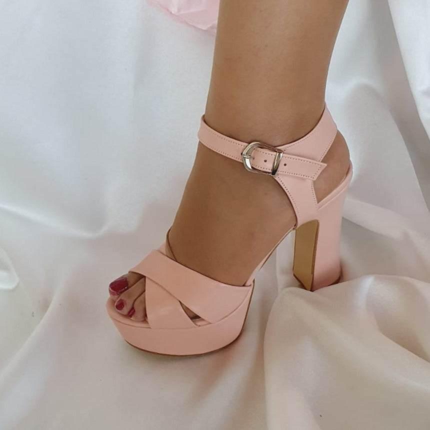 TSR 13cm Pink High Heeled Sandal Double Semelle Lebanon