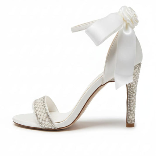 10 cm Bridal Wedding Heels Lebanon – Pearl Bow Sandals