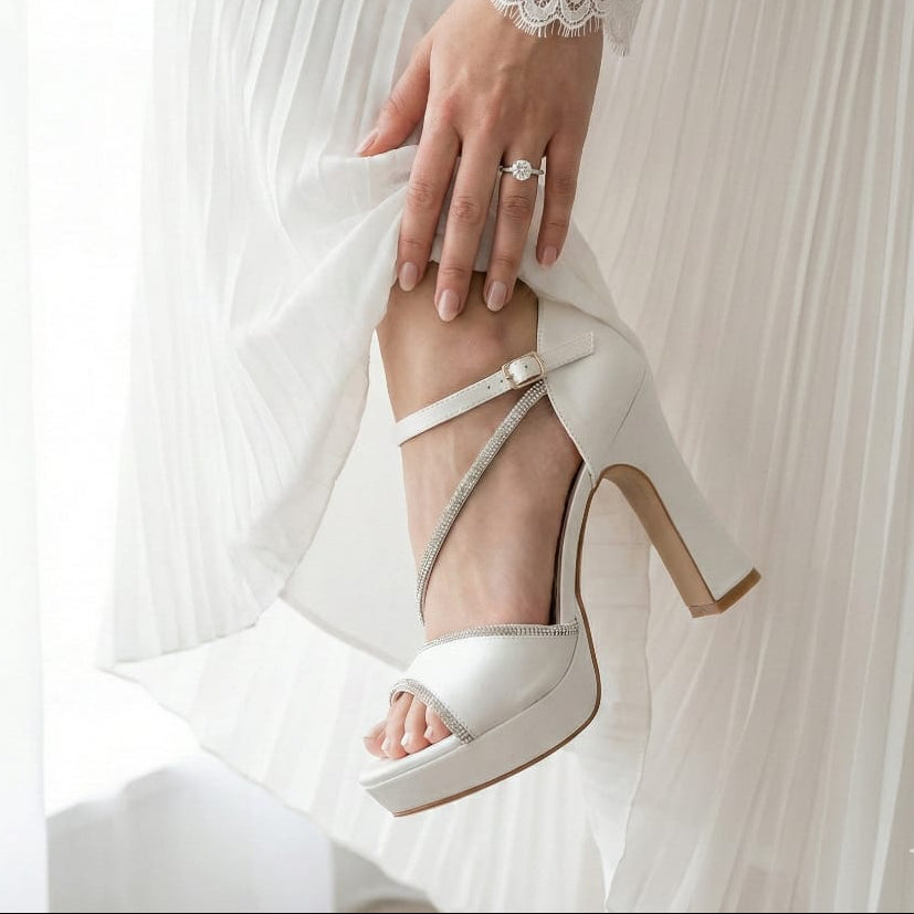 10 cm Bridal White  Heel