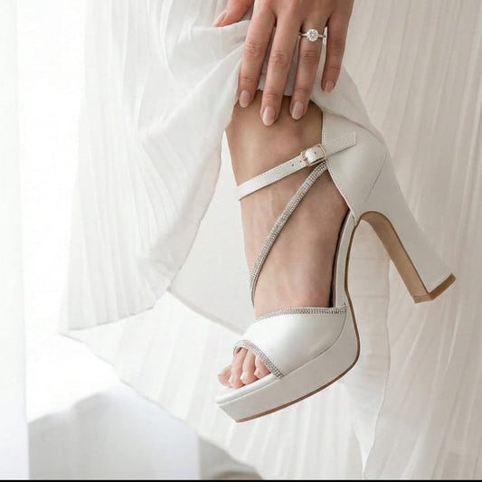10 cm Bridal White  Heel