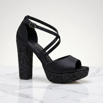 11 cm Black Block Heels