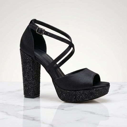 11 cm Black Block Heels