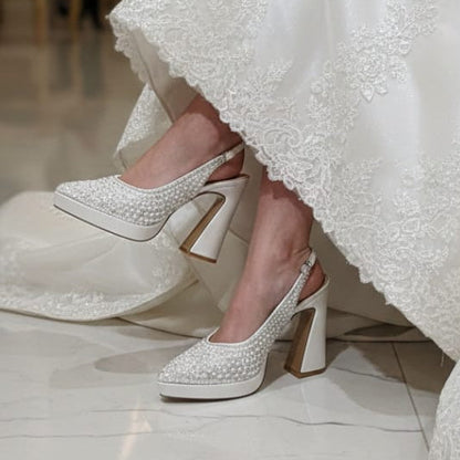 12cm Bridal Platform Block Heels  Lebanon | Wedding & Special Events