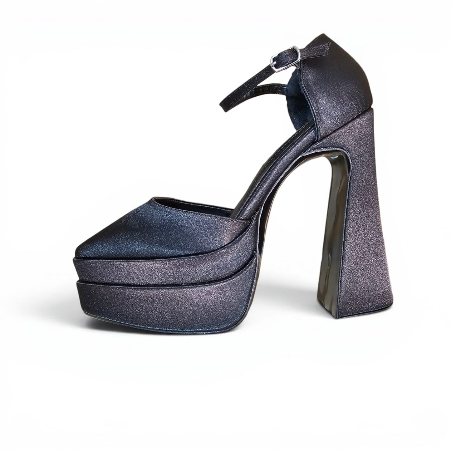 14-15 cm Black High Heels Tripple Semelle Shoes pointed toe