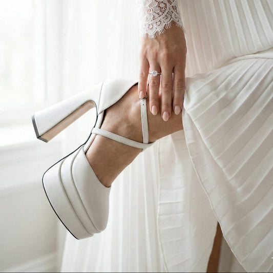 15 cm Pearl White High Heeled Shoes Beirut