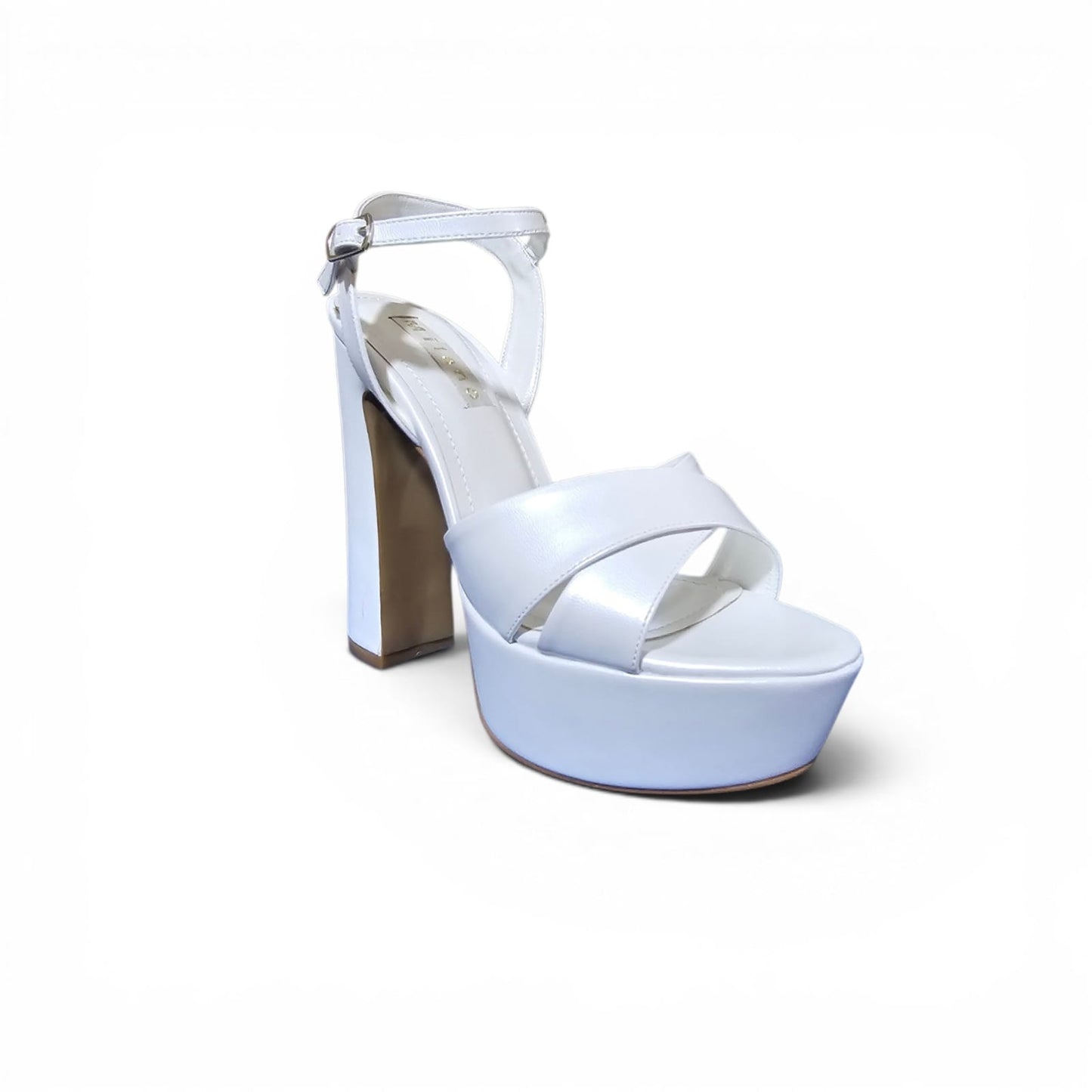 2-13 cm High Heel White Bridal heeled Sandals Double Platform