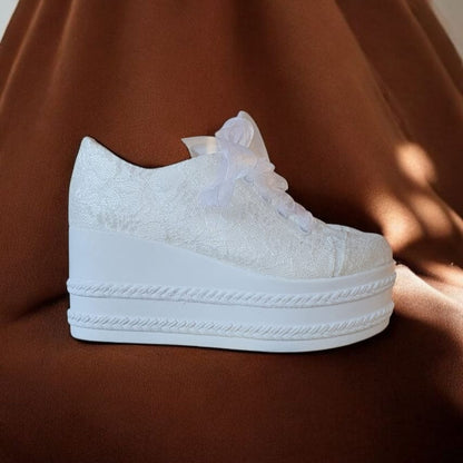 R8-3 Jena 8cm Bridal Platform Sneaker Rock Wedge