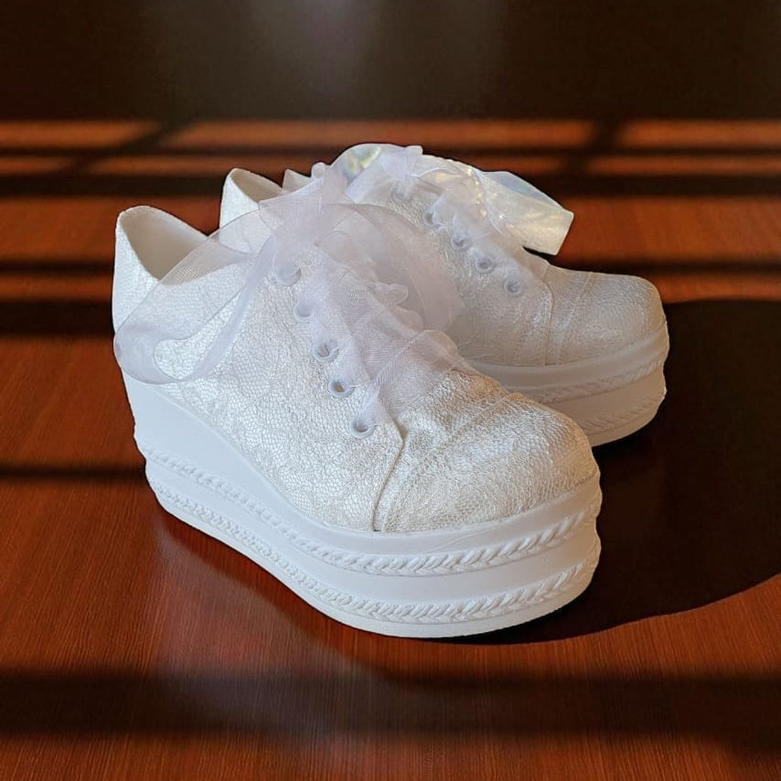 R8-3 Jena 8cm Bridal Platform Sneaker Rock Wedge