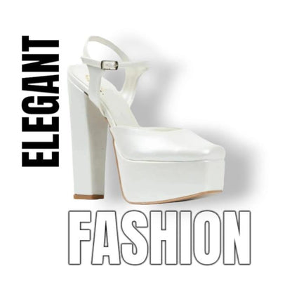 Discover the perfect bridal heels in Lebanon 15-16 cm heel, double Semele, and secure ankle strap, these pearl white heels offer comfort and elegance. shop now!
