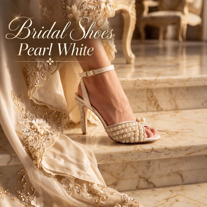 9-10 cm Pearl Embellished Bridal High Heel sandals Beirut Lebanon