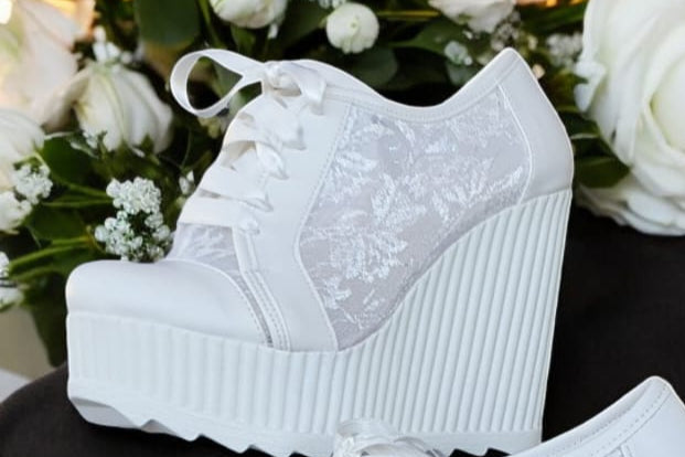 Shop wedding shoes in Beirut Lebanon, Shoes Heels, sneakers, rock & sandals in Various colors Nude, White, Pearl, Silver, Champagne, Gold,  for brides baptism  bridesmaids special occasions 