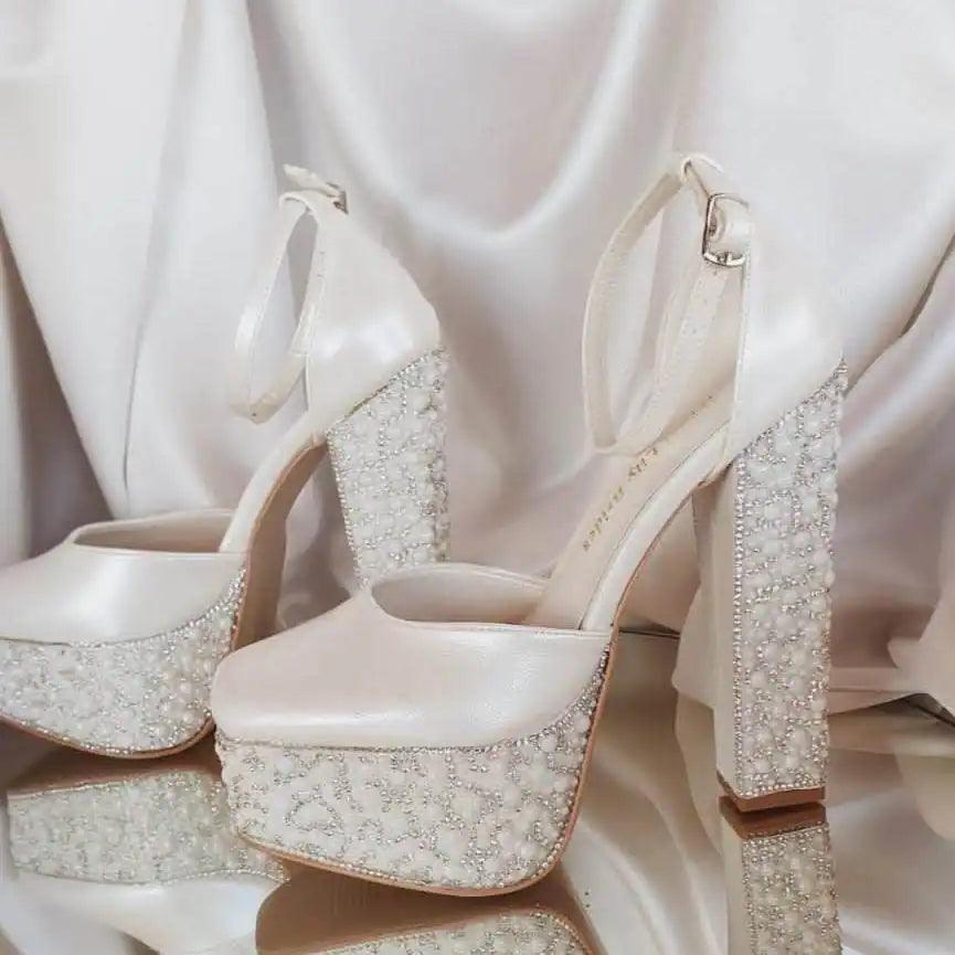 Bridal Shoes Beirut, Wedding Heels Beirut, High Heels Beirut, Block Heel Beirut, Beirut Fashion, Lebanese Brides, Bridesmaids Shoes Beirut, Comfortable Heels Beirut, Graduation Heels Beirut