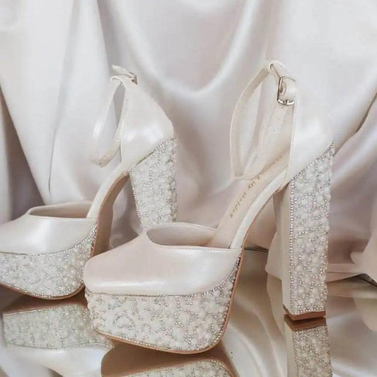 Bridal Shoes Beirut, Wedding Heels Beirut, High Heels Beirut, Block Heel Beirut, Beirut Fashion, Lebanese Brides, Bridesmaids Shoes Beirut, Comfortable Heels Beirut, Graduation Heels Beirut