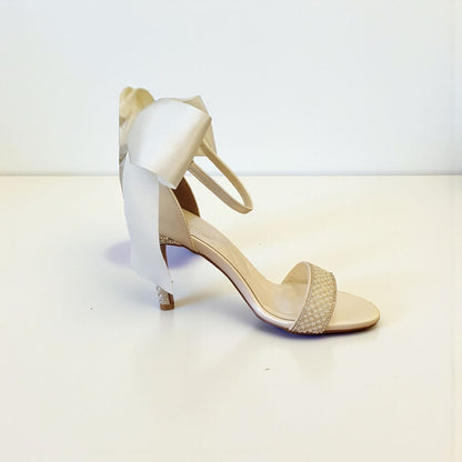 Mi-F Bridal Wedding Heels Lebanon – Pearl Bow Sandals