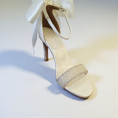 Mi-F Bridal Wedding Heels Lebanon – Pearl Bow Sandals