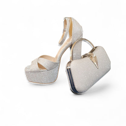 Silver Clutch (21x11x6)cm Elegant Handbag