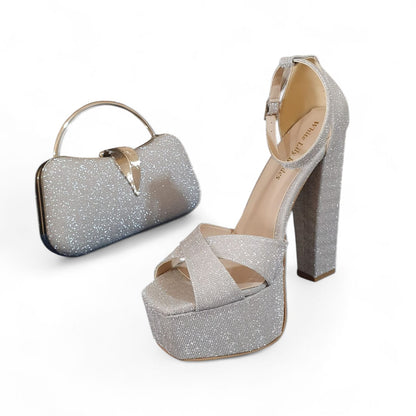 Silver Clutch (21x11x6)cm Elegant Handbag