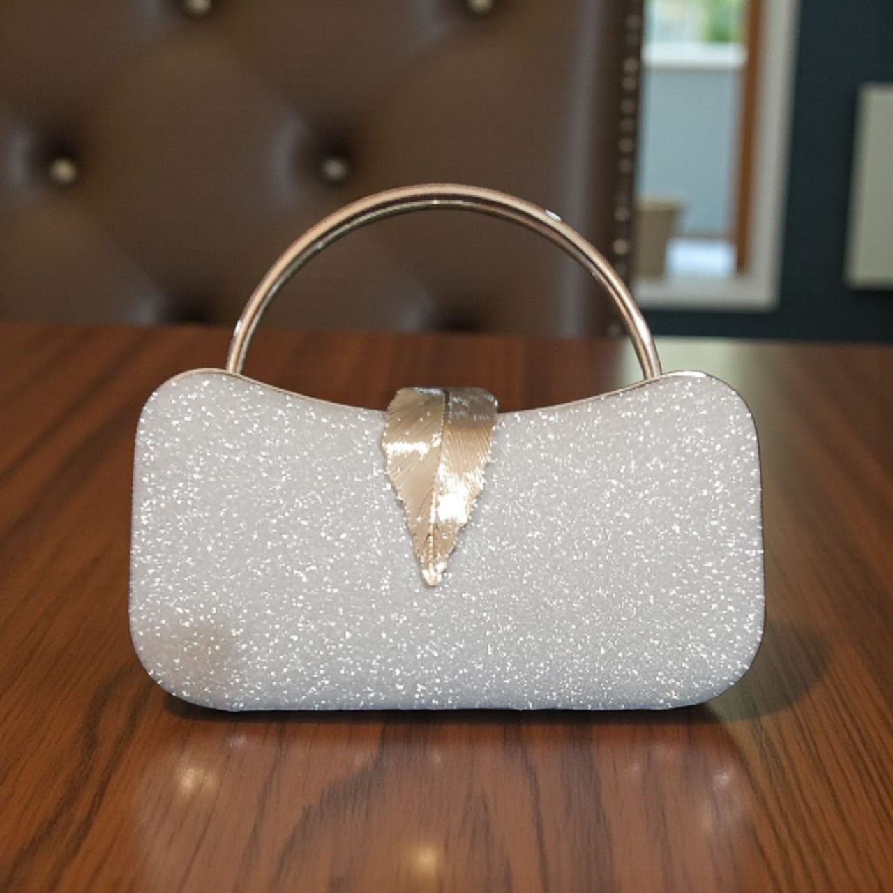 Silver Clutch (21x11x6)cm Elegant Handbag