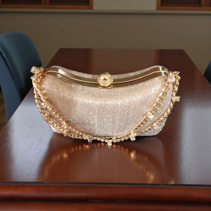 Gold Clutch (19x12x8)cm Elegant Handbag