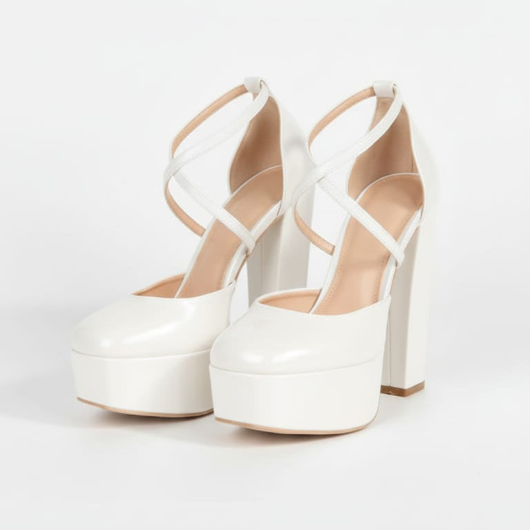 Bridal Shoes Lebanon Pearl white 15–16 cm block heel Beirut