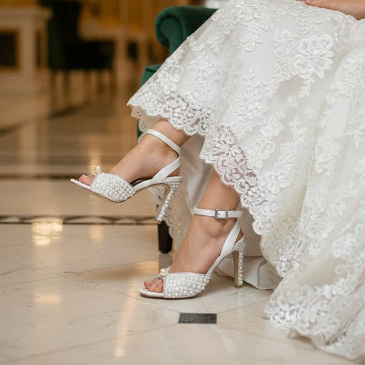 ​White Lily Brides pearl-embellished stiletto wedding shoes from the New  Bridal Collection.