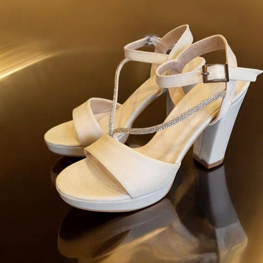 TE-PW Satin Pearl White Sandal