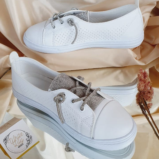 Flat Bridal Sneakers Beirut.
Flat White Bridal Sneakers Lebanon