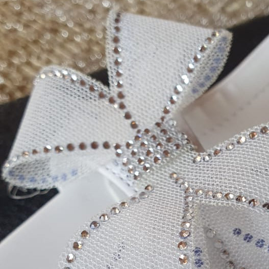 Nicole-1 Wedding Bridal White Heel Sandal floral bow | 8 cm Comfort