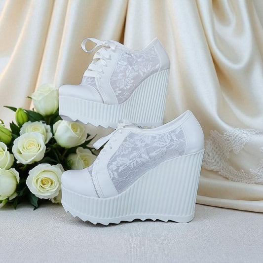 R12 11-12cm Most Comfortable Wedding Bridal Wedge Rock Sneakers