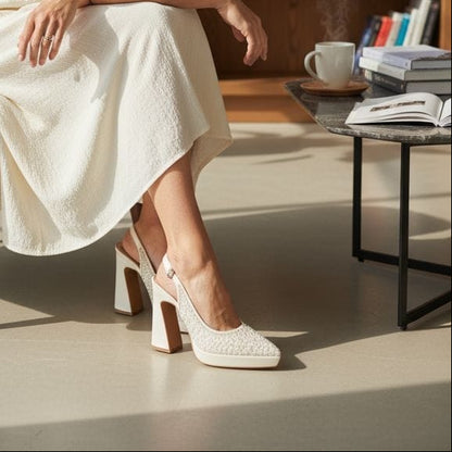 Mil-14cm Bridal Platform Slingback Heels  Lebanon | Wedding & Special Events