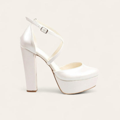 Bridal and Wedding Pearl White High Heeled Shoes 