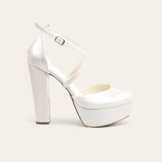 Bridal and Wedding Pearl White High Heeled Shoes 