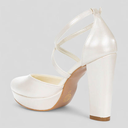 CNR11 11cm Pearl White Wedding Bridal Heels