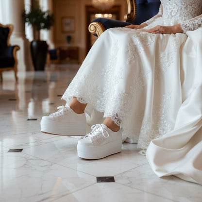 +7 cm  Bridal Platform Sneakers. Wedding Shoes Lebanon D7-3