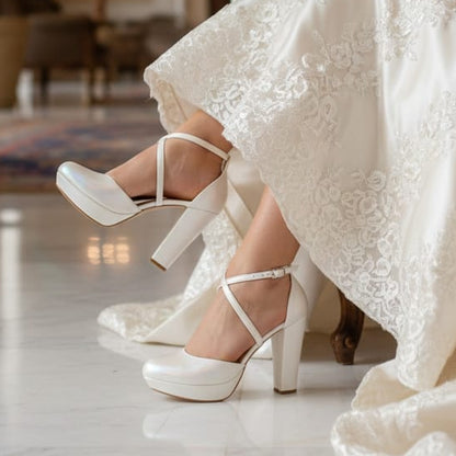 11cm Pearl White Bridal Wedding Shoes Beirut