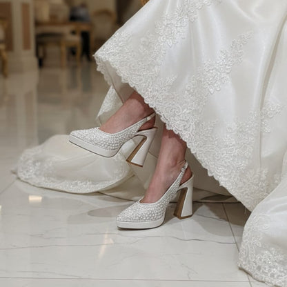 12cm Bridal Platform Block Heels  Lebanon | Wedding & Special Events