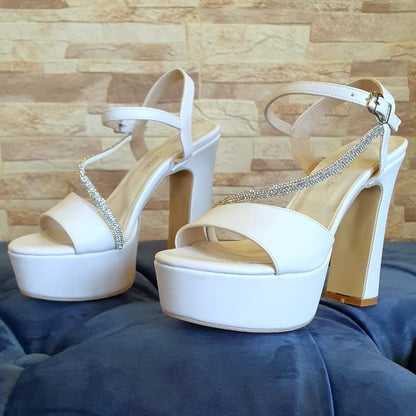 White High Heel Shoes Sandals for brides and Wedding in Beirut Lebanon