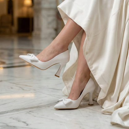 Shop for elegant white bridal shoes and comfortable wedding heels in Beirut, Lebanon.