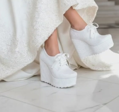 11-12 cm Bridal Platform Rock Sneakers | Wedding Shoes Lebanon R12E