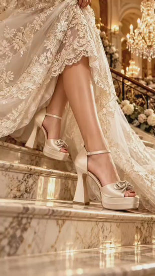 12 cm Nude-color Champagne Sandals