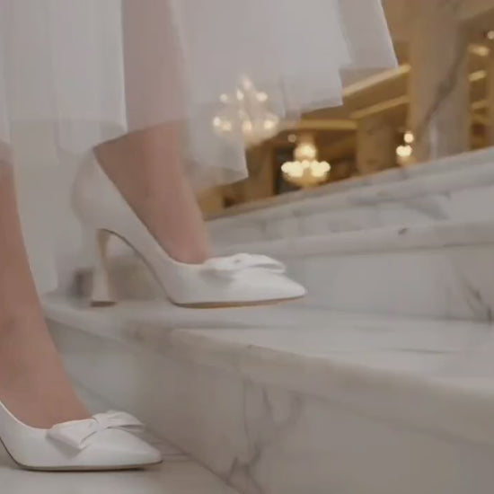 +8-9 cm Bow pointed-toe Bridal Shoes Lebanon 