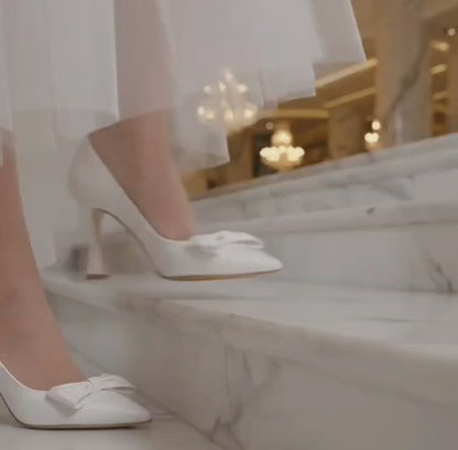 +8-9 cm Bow pointed-toe Bridal Shoes Lebanon 
