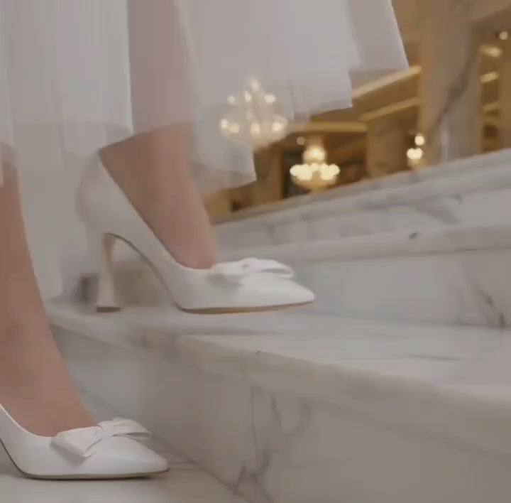 +8-9 cm Bow pointed-toe Bridal Shoes Lebanon 