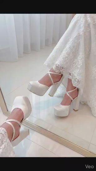 15cm 16cm  double platform bridal high heel, the best online bridal shoe shop in Beirut, Lebanon.